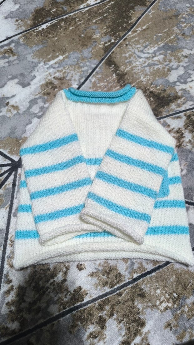 Erkek Çocuk El Örgüsü Uzun Kollu Kazak - Görsel 2