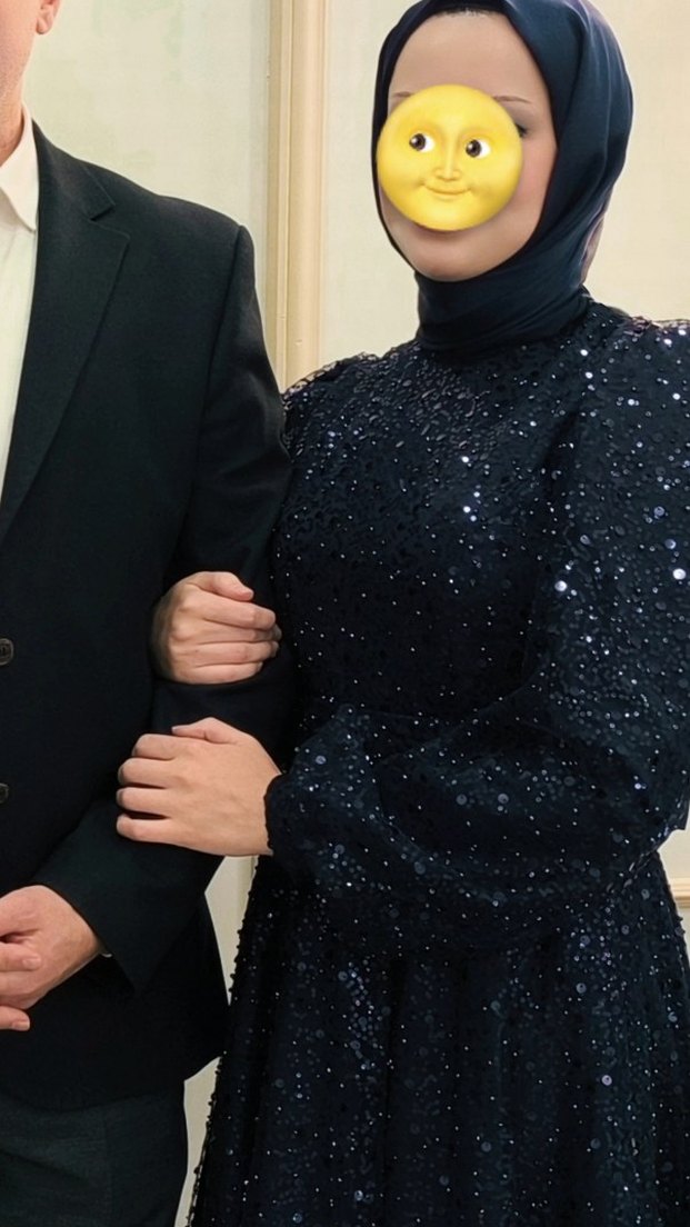 Lacivert Tesettür Abiye - Görsel 2