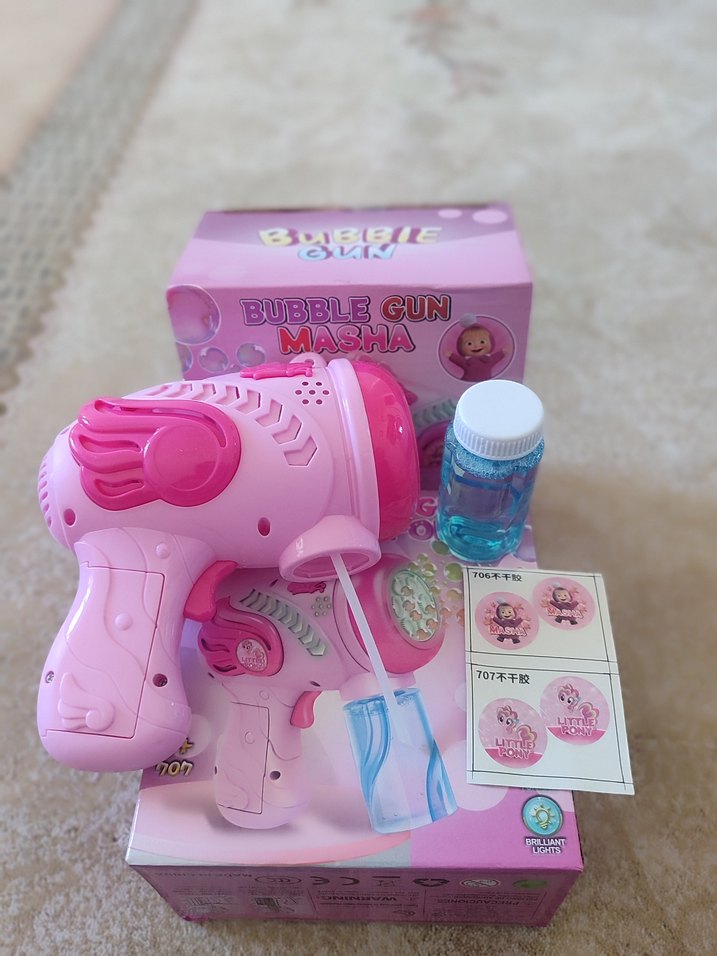 Renkli Pembe Köpük Tabancası - Görsel 3