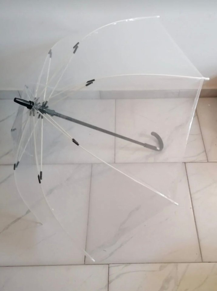 Şeffaf Mavi Gotik Kadın Şemsiye - Görsel 3