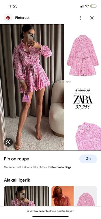 zara desenli elbise