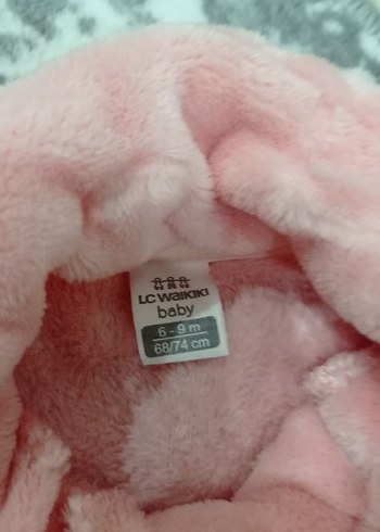 Kız Çocuk Pembe Düğmeli Peluş Kaban - Görsel 4