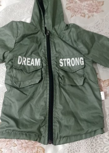 Kapüşonlu Yeşil Erkek Çocuk Yağmurluk - Görsel 4