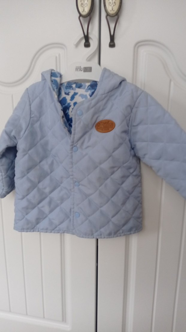 Kapüşonlu Mavi erkekÇocuk Mont - Görsel 5