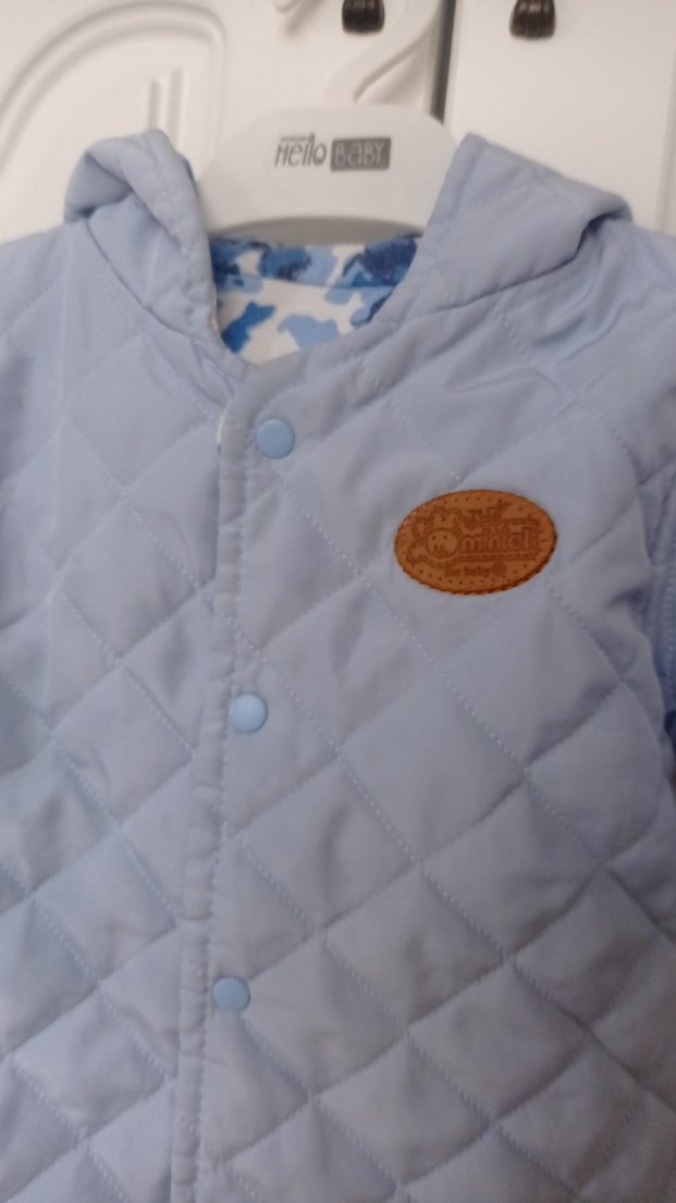 Kapüşonlu Mavi erkekÇocuk Mont - Görsel 3