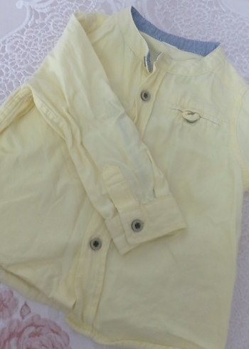 Sarı Erkek Çocuk Keten Gömlek - Görsel 2