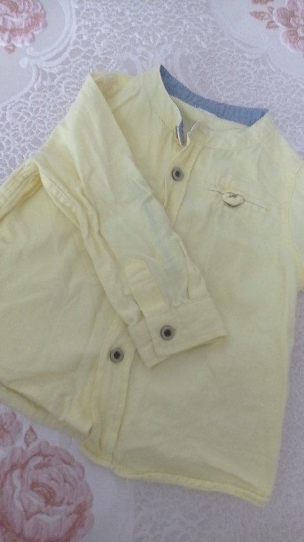 Sarı Erkek Çocuk Keten Gömlek - Görsel 2