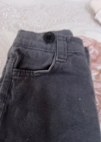 Düğmeli Gri Erkek Çocuk Kot Pantolon - Görsel 2