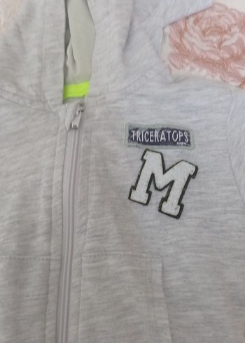 Kız Çocuk Gri Kapüşonlu Fermuarlı Sweatshirt - Görsel 2