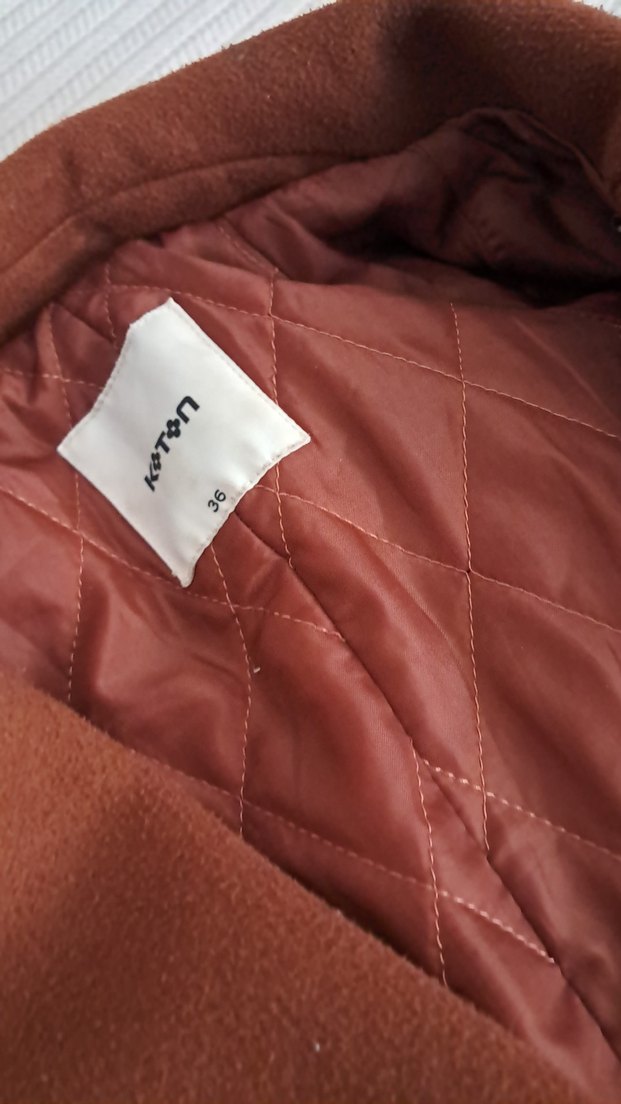 Kahverengi Çift Düğmeli Kaban - Görsel 2