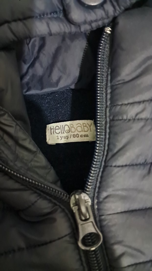 Erkek Çocuk Kapüşonlu Koyu Gri Mont - Görsel 2