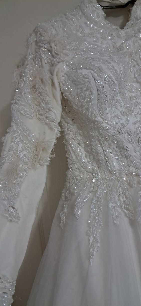 Uzun Kollu, A Kesim Tesettür Gelinlik - Görsel 5