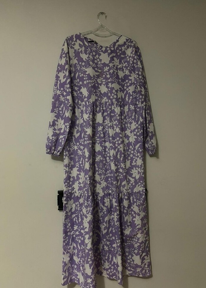 Lila tesettür elbise - Görsel 2