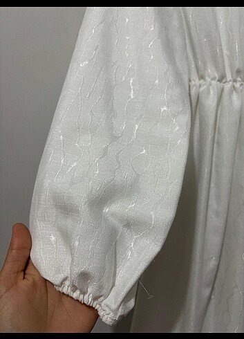 Beyaz tesettür elbise - Görsel 3