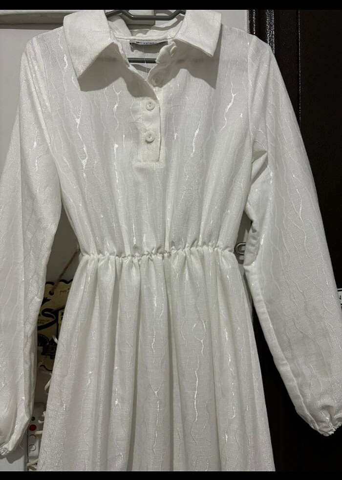 Beyaz tesettür elbise - Görsel 2