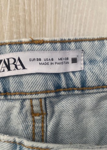 Zara Bej Renk Midi Boy Bol Kesim Kadın Kot Pantolon