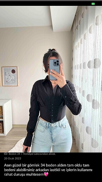Siyah Korse Detay Crop Gömlek