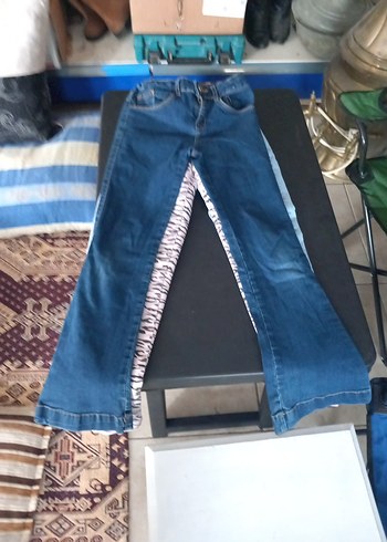 LC Waikiki kiz Çocuk Mavi Denim Kemerli Pantolon