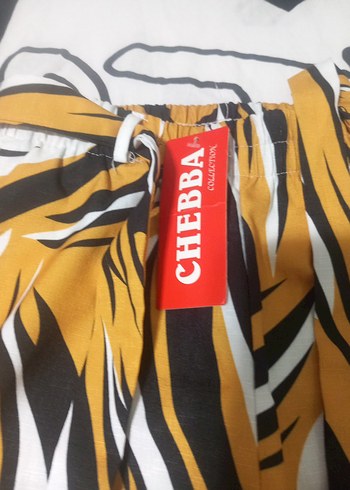 Zara Sarı Zebra Desenli Salaş Kadın Kumaş Pantolon