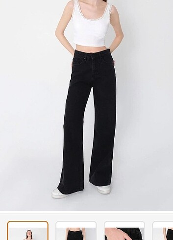 Addax Addax yüksek bel wide leg jean