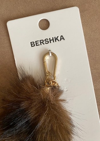 Bershka Kahverengi Kürklü Anahtarlık - Görsel 2