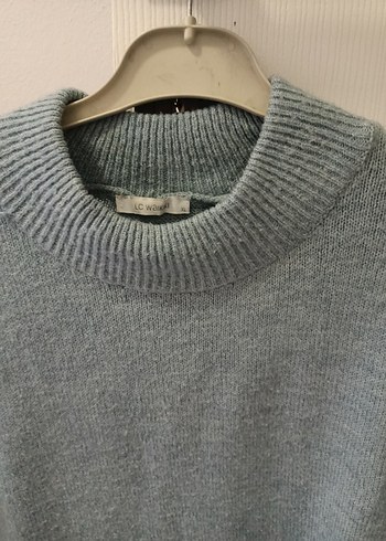 Mavi, Örgü, Uzun Kollu Kadın Kazak - Görsel 2