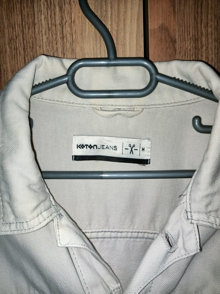 Beyaz Düğmeli Kadın Denim Ceket - Görsel 2