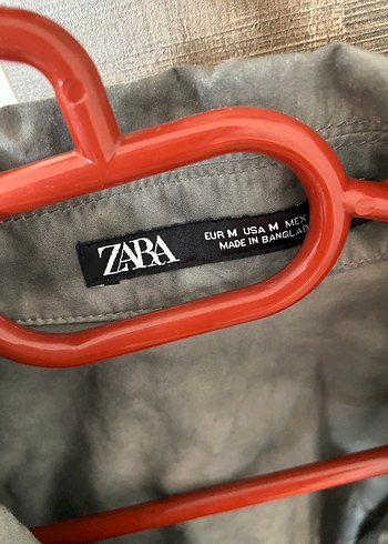 Zara Gri Kadın Keten Düğmeli gömlek