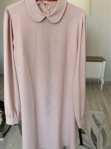 Pudra pembe tunik gömlek