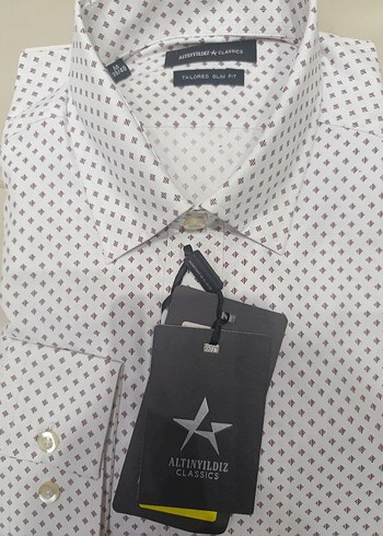 Altınyıldız Beyaz Desenli Kısa Kollu Erkek Gömlek - Görsel 2