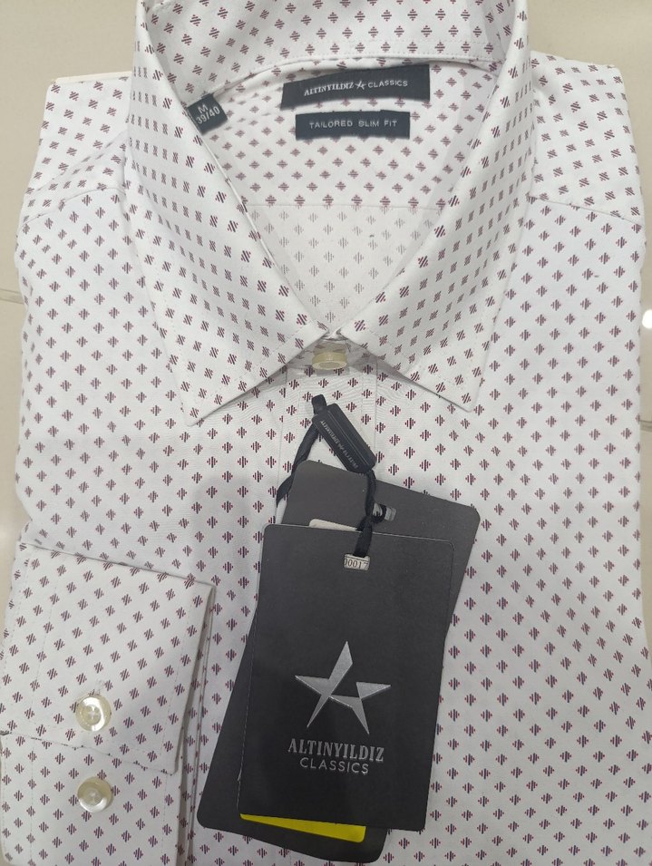 Altınyıldız Beyaz Desenli Kısa Kollu Erkek Gömlek - Görsel 2
