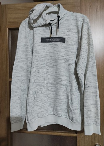 Gri Kapüşonlu Uzun Kollu Sweatshirt - Görsel 2