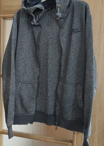 Nike Gri Fermuarlı Erkek kapşonlu hırka - Görsel 2