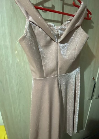 Pembe Drapeli Uzun Abiye Elbise - Görsel 2