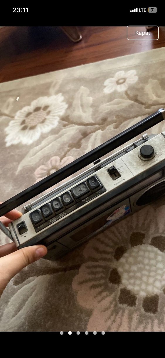 Gri Vintage Taşınabilir Müzik Sistemi - Görsel 2