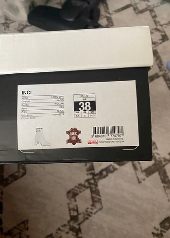 inci İnci Bej Tokalı Kadın Blok Topuklu Bot