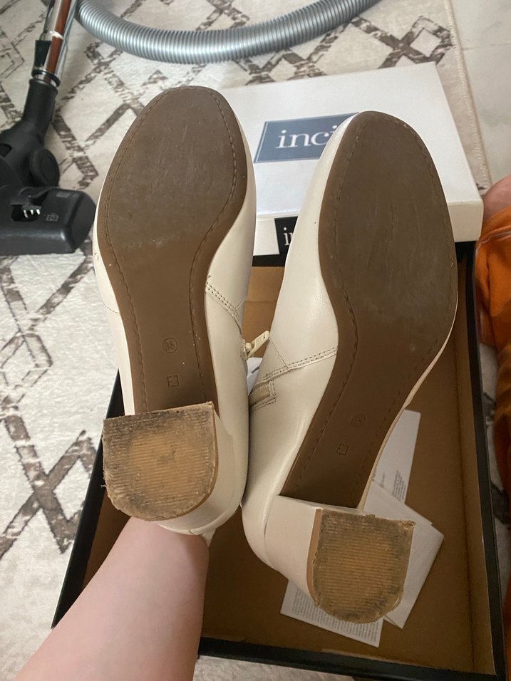 İnci Bej Tokalı Kadın Blok Topuklu Bot - Görsel 3