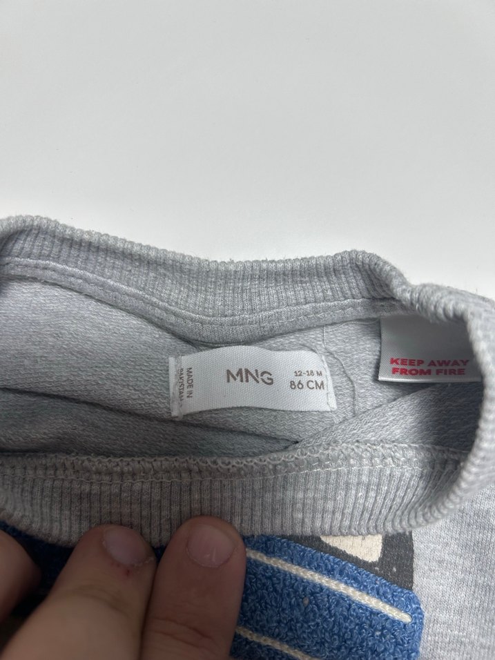 MNG 12-18 Ay Gri Köpekli Sweatshirt - Görsel 2