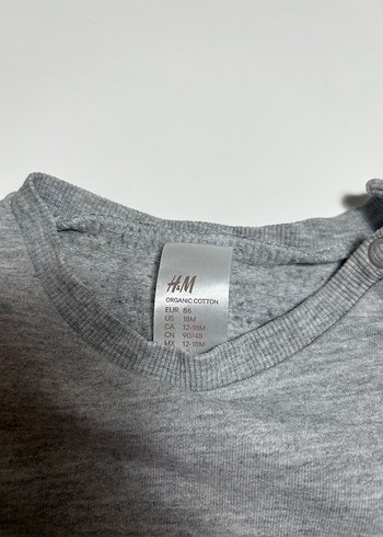 H&M 12-18 Ay Gri Organik Sweatshirt - Görsel 2