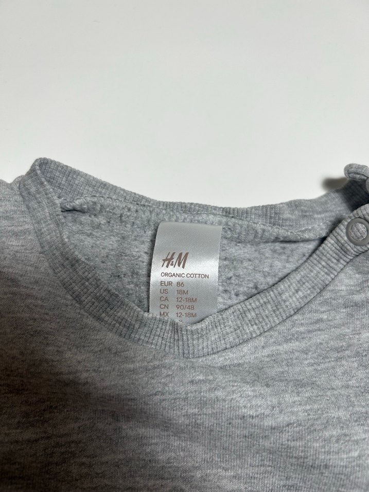 H&M 12-18 Ay Gri Organik Sweatshirt - Görsel 2