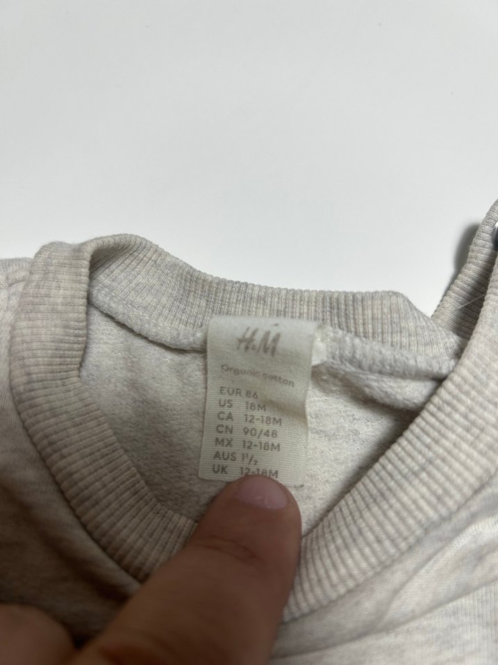 H&M gri sweatshirt 18 ay organik pamuk - Görsel 2