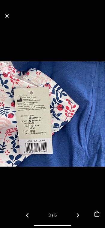 18-24 Ay Beden İkili Pijama