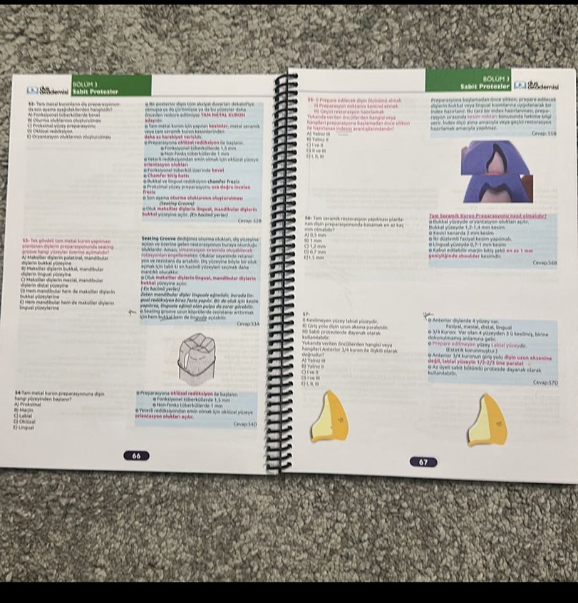 DUSAKADEMİ Protetik Diş Tedavisi Hızlı Tekrar Soru Bankası - Görsel 3