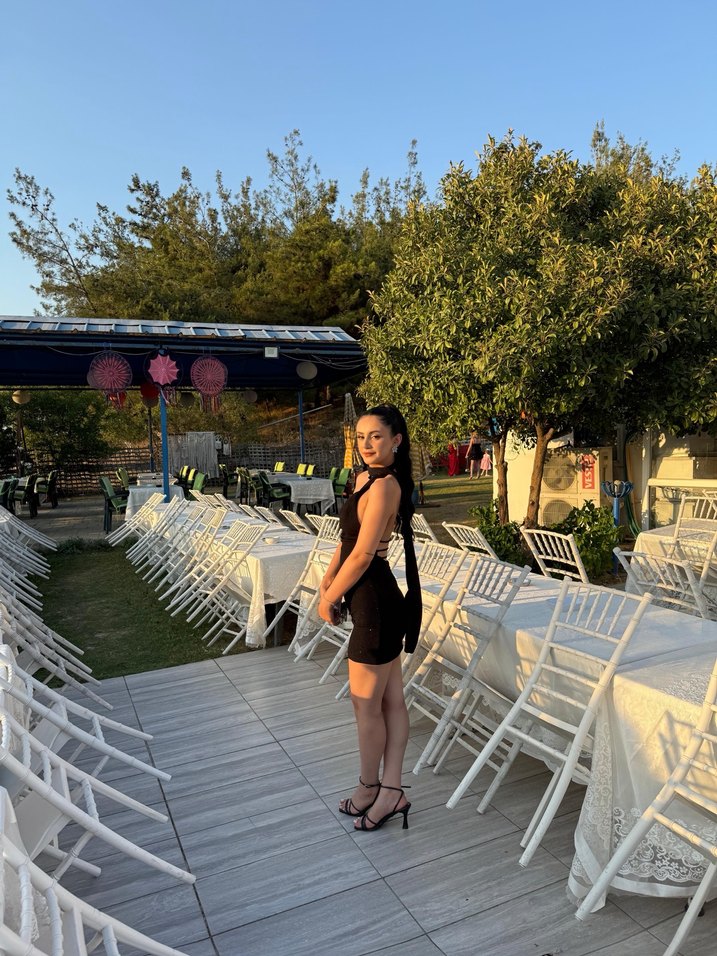 Siyah Mini Drapeli Straplez Kadın Elbise - Görsel 4