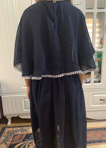 Kız Çocuk Lacivert Bohem Salaş Elbise - Görsel 5