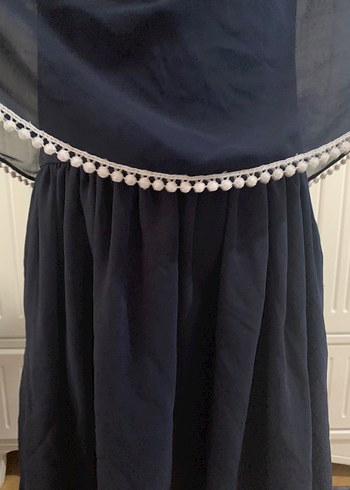 Kız Çocuk Lacivert Bohem Salaş Elbise - Görsel 2