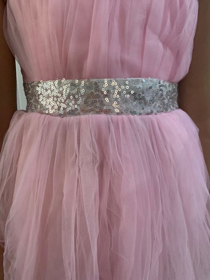 Pudra Rengi Kız Çocuk Drapeli Elbise - Görsel 3