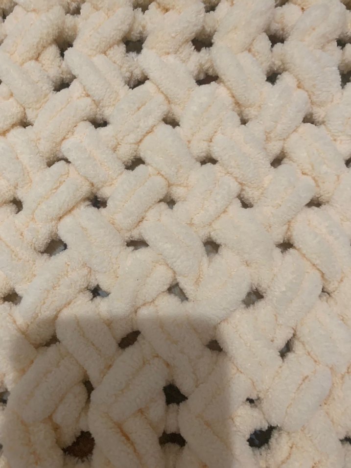 Bebekler için örgü beyaz battaniye - Görsel 3