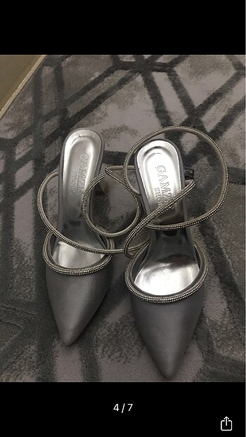 38 Beden gri Renk Gümüş taşlı ayakkabı