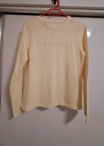 Zara Kız Çocuk Bej Uzun Kollu Basic Tişört - Görsel 2